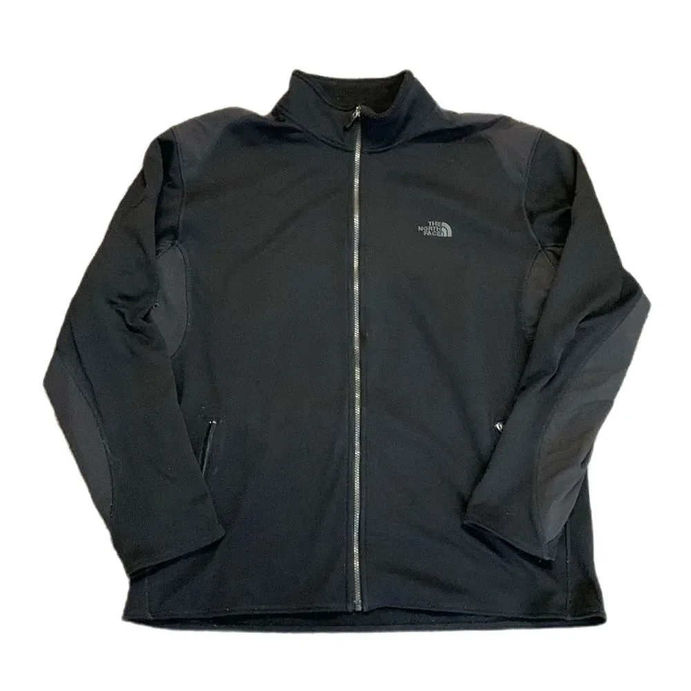 The North Face TKA Stealth Men's Black Mesh Fleece Full Zipper Jacket Size XL